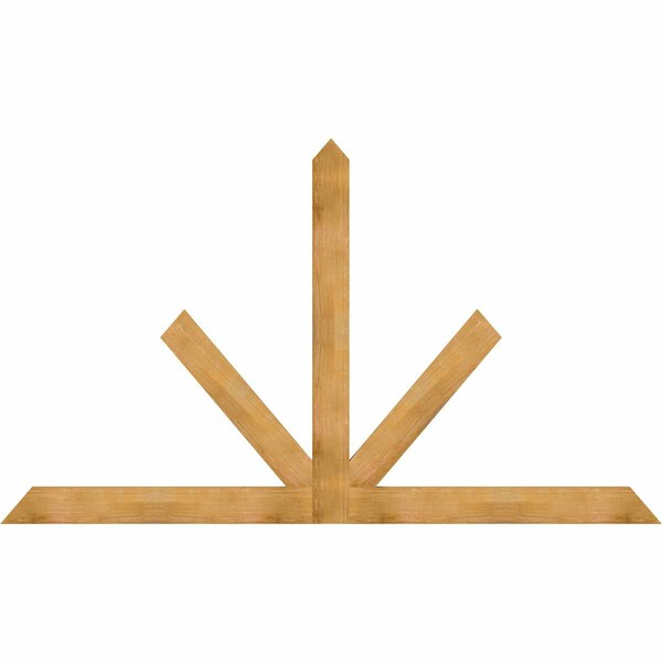 Ekena Millwork Saratoga Rough Sawn Timber Gable Bracket, Western Red Cedar, 108"W x 63"H x 2"D x 6"F, 14/12 Pitch GBW108X63X0206SAR00RWR - main